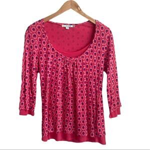 Boden Pink Polka Dot Tencel Blouse 6